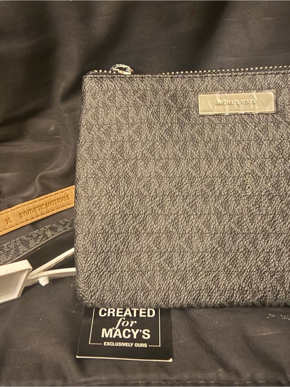 Michael Kors Black Textured Zip Travel Toiletry Pouch